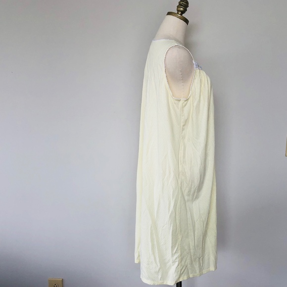 Yellow Nightgown SECRET TREASURES Pullover Floral Lace Trim Sleeveless Medium - Picture 6 of 8